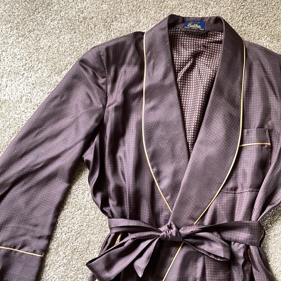 Vintage Other - RARE Vintage Sulka Silk Gentlemens Dressing Gown Robe 1950s Mid Century L/XL?